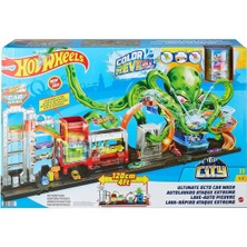 Hot Wheels GTT96 Hot Wheels, Dev Ahtapot ile Araba Yıkama Oyun Seti / +4 Yaş