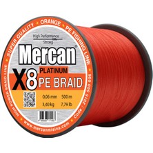 Mercan Pe Örgü Platinum X8 Turuncu Ip 500M Misina