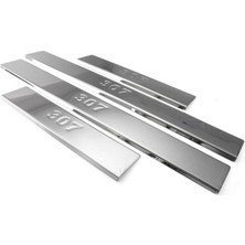 Dry Peugeot 307 Kapı Eşiği 2001 - 2008 Krom 4 Parça Paslanmaz Çelik