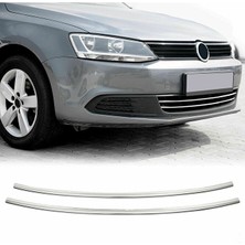 Dry Jetta 2011 - 2014 Krom Ön Tampon Çıtası 2 Parça Paslanmaz Çelik Uyumlu