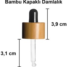 Afracam Damlalık 100 ml / 50 ml / 20 ml Şeffaf Bambu Kapaklı Cam Şişe Dropper Ahşap