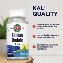 Kal Lithium Orotate Activemelt 5 Mg 90 Tablet