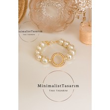 Minimalist Tasarım Zirkon Taşlı Çeyrek Çerçeve Bileklik ,çelik Çeyrekli Bileklik ,çeyrek Takılan Inci Bileklik