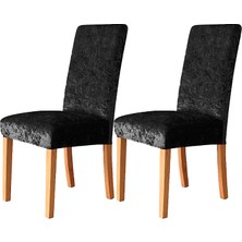 Uy Style Tekstil Uy Style Kadife Sandalye Kılıfı ,sandalye Örtüsü Lastikli , 6 Adet