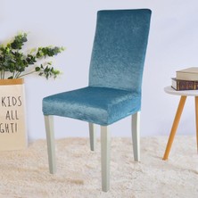 Uy Style Tekstil Uy Style Kadife Sandalye Kılıfı ,sandalye Örtüsü Lastikli , 6 Adet