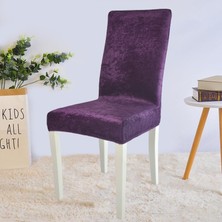 Uy Style Tekstil Uy Style Kadife Sandalye Kılıfı ,sandalye Örtüsü Lastikli , 1 Adet