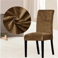 Uy Style Tekstil Uy Style Kadife Sandalye Kılıfı ,sandalye Örtüsü Lastikli , 6 Adet