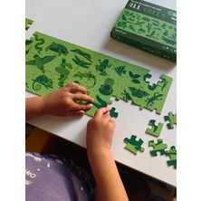 Doerkids All Green-Yeşil Hayvanlar Midi Puzzle | 80 Parça 5+ Yaş