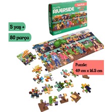 Doerkids Nehir Kenarında Bir Gün Midi Puzzle | 80 Parça 5+ Yaş