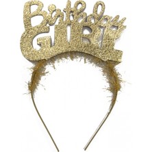 Kidspartim Bırthday Gırl Gold Yazılı Metal Taç