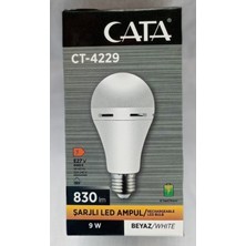 Cata Şarjlı LED Ampül Elektriksiz 8 Saat Yanar Işıldak Lamba Kesintisiz Yanmaya Devam Eder