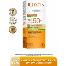 Bioxcin Sun Care Akneye Eğilimli Ciltler İçin Güneş Kremi 50 Spf - Akne, Dry Touch, Mat - Büyük Boy 150 ml