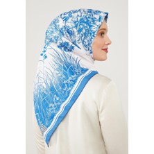 Lêvi D'or Lacivert Sazlık Desen Trend Twill Eşarp