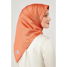 Levidor Turuncu Düz Renk Trend Twill Eşarp