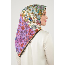 Lêvi D'or Mor Mine Çiçeği Trend Twill Eşarp