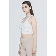Comm-Ci Freya V Yaka Organik Pamuk Büzgü Detaylı Crop Body 1105