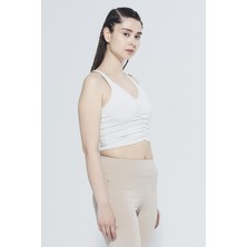 Comm-Ci Freya V Yaka Organik Pamuk Büzgü Detaylı Crop Body 1105
