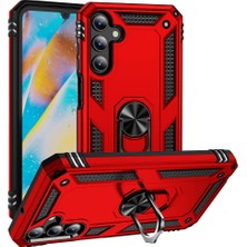 Gpack Samsung Galaxy M15 5g Kılıf Vega Sert Silikon Tank Standlı Yüzüklü Mıknatıslı Kırmızı