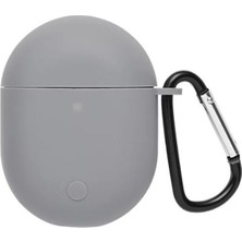 Gpack Xiaomi Redmi Buds 3 Pro Kılıf Model Uyumlu Mat Silikon Soft Kancalı Sf7 Gri