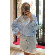 Alya NS Butik Mini Yırtık Jean Etek