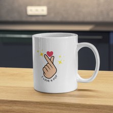 Frishop I Love Kpop Özel Tasarım Porselen Seramik Kupa Mug Özel Korumalı Paketli