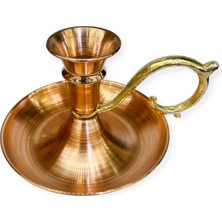 Efemir Orijinal Bakır Düz Şinanay Mumluk