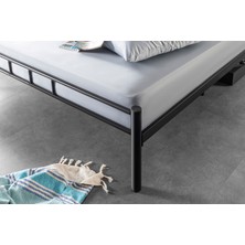 Evger Home K25 Siyah Metal Karyola Çift Kişilik Yataksız