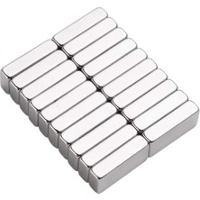 Epilons 10 Adet 40X20X5 mm Neodyum Mıknatıs , Köşeli N35 Nikel Kaplamalı Ürün