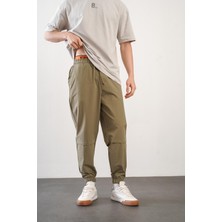 Erkek Relax Fit Kalıp Beli ve Paçası Lastikli Jogger Pantolon