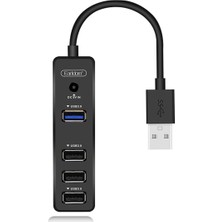 One Depot Tak Çalıştır 3 Adet USB 2.0 ve 1 Adet USB 3.0 Çıkışlı USB Çoklayıcı - Siyah