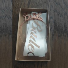 Patladı Gitti Rose Gold Bride To Be Taç  ve Kuşak Set Model 2