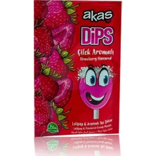 Akaş Çilek Aromalı Ekşi Toz Şekerli Dips Lolipop Paket 36'lı Paket