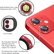 Etiget iPhone 11 / iPhone 12 / iPhone 12 Mini Uyumlu Swarovski Taşlı Alüminyum Çerçeveli Kamera Lensi Koruyucu