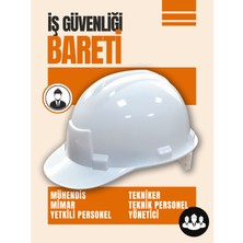 karam Beyaz Baret Mühendis Mimar Saha Elemanı Endüstriyel Profesyonel Iş Güvenliği Uzmanı Enseden Ayarlı