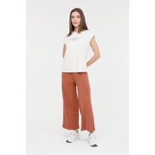 Lumberjack Wl Haıley 11GF18 4fx Ekru Kadın Kısa Kol T-Shirt