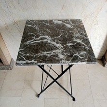 Oasis Stone Diamond Grey Gerçek Mermer Yemek Masası 60 x 60 cm