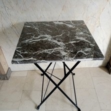 Oasis Stone Diamond Grey Gerçek Mermer Yemek Masası 60 x 60 cm