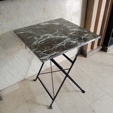 Oasis Stone Diamond Grey Gerçek Mermer Yemek Masası 60 x 60 cm