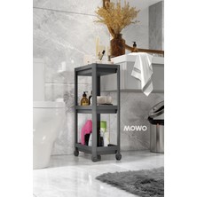 Mowo Home 3 Katlı Tekerlekli Düzenleyici Raf Gri, Banyo Dolabı, Mutfak Rafı, Düzenleyici, Organizer Raf