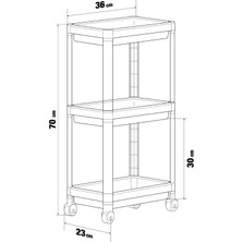 Mowo Home 3 Katlı Tekerlekli Düzenleyici Raf Gri, Banyo Dolabı, Mutfak Rafı, Düzenleyici, Organizer Raf