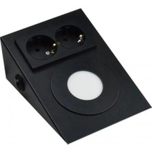 Full Reyon Metal Kasa, 2,5 Watt Günışığı Ledli, Çift Prizli, Aç - Kapa Düğmeli, Tezgah - Dolap Prizli Armatür