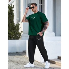 Amor Man Büyük Beden Özel Tasarım Minimal Kartal Baskılı Kısa Kollu Yazlık Dış Mekan Erkek Eşofman Takımı