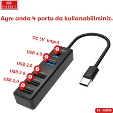 One Depot Tak Çalıştır 3 Adet USB 2.0 ve 1 Adet USB 3.0 Çıkışlı USB Çoklayıcı - Siyah