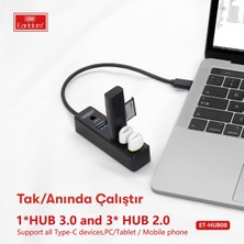 One Depot Tak Çalıştır 3 Adet USB 2.0 ve 1 Adet USB 3.0 Çıkışlı USB Çoklayıcı - Siyah