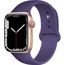 Kzy Apple Watch 2/ 3/ 4/ 5/ 6/ 7/ 8/ Se/ Ultra Kayış 42/ 44/ 45/ 49MM Yumuşak Renkli Silikon Large Kordon - Derin Mor