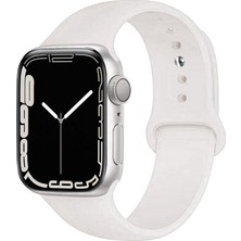 Kzy Apple Watch 2/ 3/ 4/ 5/ 6/ 7/ 8/ Se/ Ultra Kayış 42/ 44/ 45/ 49MM Yumuşak Renkli Silikon Large Kordon - Fildişi