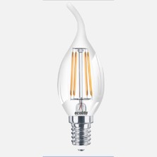 Ecolite Filament Flame C35 4 W Sarı Mum E14 Duy 2'li LED Ampul