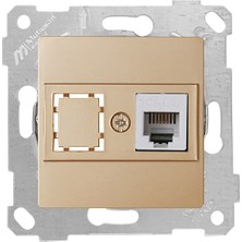 Mutlusan Rita Mekanizmalı Tuş Telefon Prizi 1XRJ12 Dore