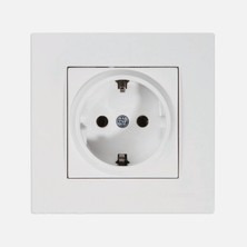 Mutlusan Rita Serisi Çocuk Korumalı Topraklı Priz Beyaz