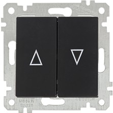 Mutlusan Rita Mekanizmalı Tuş Jaluzi Anahtarı (Vidalı) Siyah